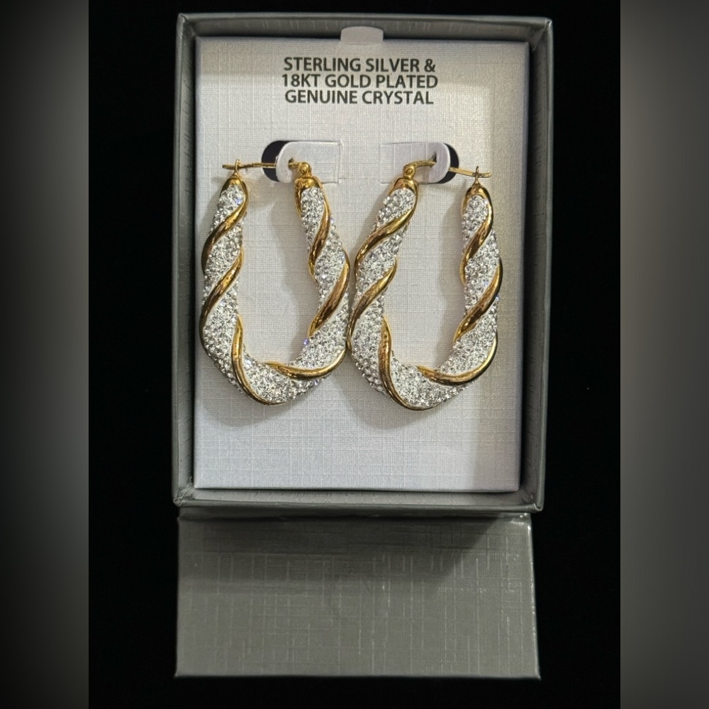 Genuine Crystal Oval Earrings